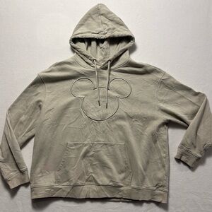 Disney Mickey Mouse Beige Hoodie with Mickey Outline